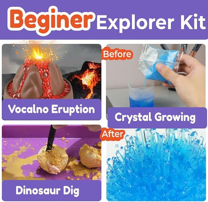 BenBen Science Kit for Kids Age 6-8, 60 Starter Experiments,Birthday Gift | STEM Toy for Boys Girls, Homeschool Classroom Education, Family Group Screen-free Learning Activity, Back to School Gift