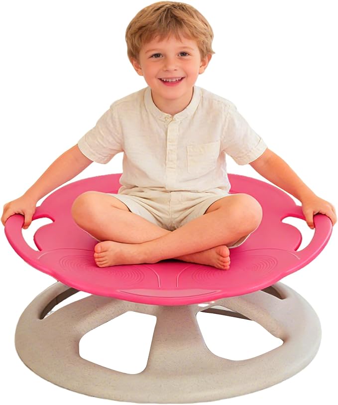 FERUERW Spinning Chair for Autistic Kids with Handle, Sensory Products | Sensory Toy Gifts for Children with ADHD/Autism, 220LBS Weight Capacity, Training Body Coordination, 3+ Years (Red)