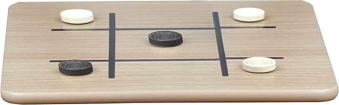Regal Games - Reversible Wooden Board for Chess, Checkers & Tic-Tac-Toe - 24 Interlocking Wooden Checkers and 32 Standard Chess Pieces - for Age 8 to Adult for Family Fun