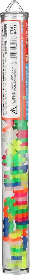 PLUS PLUS Neon Mix Tube - Mini Interlocking Building Blocks Set | Sensory Bin Fillers, Math Manipulatives, Classroom Must Haves, Kids Airplane Activities, Christmas Stocking Stuffers for Kids