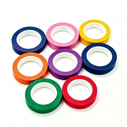 Kyerivs Colored Masking Tape, 8PC Activity Book Tape for Kids | Colorful Craft Tapes Painters Tape DIY Craft Arts, Spray Painting Masking and Protection, Art Supplies for Kids