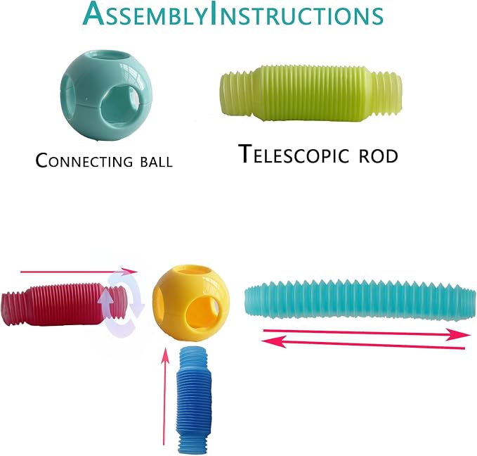 86PCS Flexible Building Rods for Kids Ages 3+, STEM Construction Toy with Bendable Rods & Connectors, Creative Building Set with Storage Box, Educational Toy for Boys & Girls