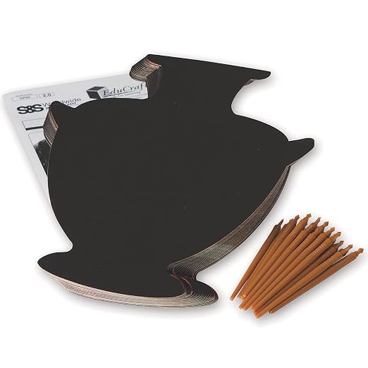 Greek Pottery Scratch Art Craft Kit (Pack of 24) | Measuring an 14 inches high, 12 inches wide at the handles, Life-sized vessels, Large Vessel Design, Knowledge about black