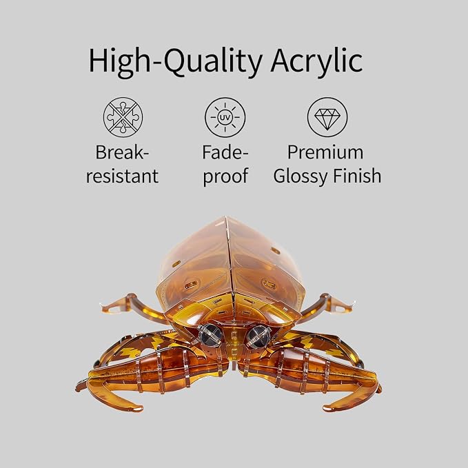 3D Acrylic Insect Puzzle DIY Bug Model Kit Animal STEM Gift | Building Kits Craft Figurine Sculpture Nature Decoration Educational Display Toys for Kids Teens and Adults (Giant Water Bug)