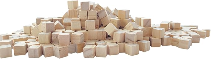 MUXGOA 500 Pcs Unfinished Wood Cubes,1 cm Wooden Blocks for Crafting,Small Wood Cubes for Crafts Making & DIY Projects & Decor