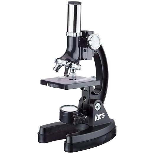 AmScope KE-8Q8Q-VVLY Microscope Kit, LED and Mirror Illumination, 1200X | 120X-1200X Magnification Range Built-In LED Illumination