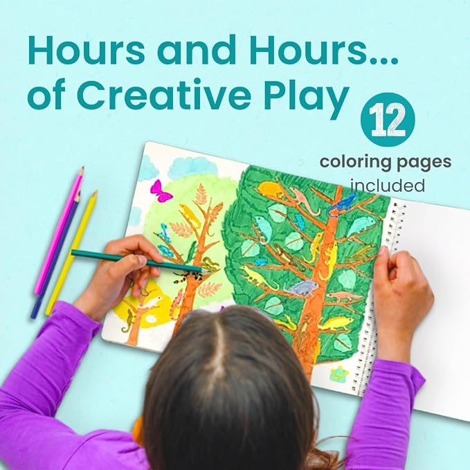 Cupkin Reptiles Coloring & Sticker Activity Book | 500+ Stickers | Spiral-bound kids craft format with 12 scenes, 12 art pages, side-by-side viewing, and an easy-peel design for ages 2–8