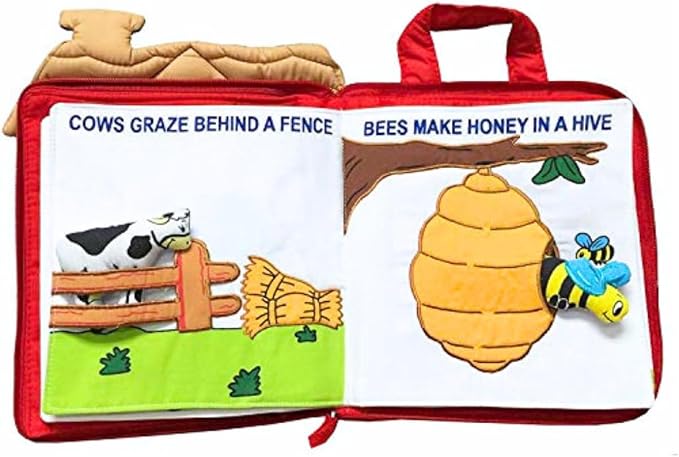 Personalized Right at Home Quiet Book Animal Learning Activity Busy Book for Toddlers and Children | Educational and Engaging Soft Fabric Travel Toy Companion