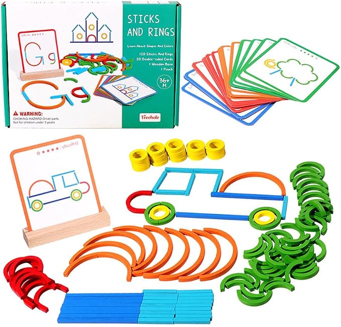 Kids Toys for Creative Learning, Building Educational for 3 4 5 6 Years Old | Matching Blocks, Building Educational Resources Toys, Classroom Family Game Toy, Smart Sticks Toys, Boys and Girls