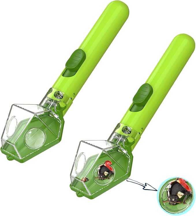 Bug Catcher for Kids, Insect Trap Kit with 6X Magnifier Glass - STEM Educational Exploration Tool for Indoor and Outdoor,Christmas Birthday Gifts Toys for Adults, Boys, and Girls(Green 2PCS)