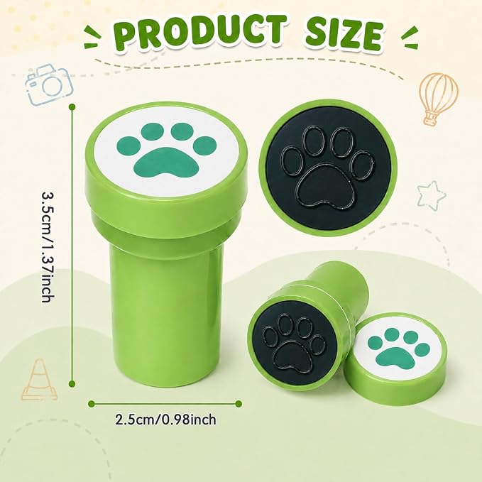 Cinrobiye 24 Pcs Pet Paw Stampers Party Favor Set, Cute Animal Paw Print Stamps for Kids Birthday Party, Classroom Rewards, Carnival Prizes, Goody Bag Fillers, Pet Lover Party Supplies