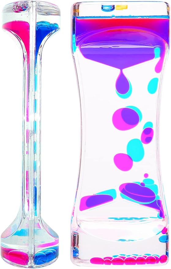 Liquid Motion Bubbler - 3 Pack Kids and Adults Sensory Toys | Water Timers Fidget Toys Sensory Play - Colorful Hourglass for Home Office Desk Decor Fidget Tubes