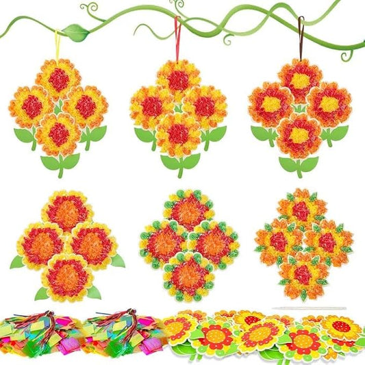 Fennoral 24 Pack Sunflower Craft Kit for Kids Make You Own Sunflower Poke in Art and Crafts DIY for Boys Girls Classroom Activities Spring Summer Birthday Party Decoration