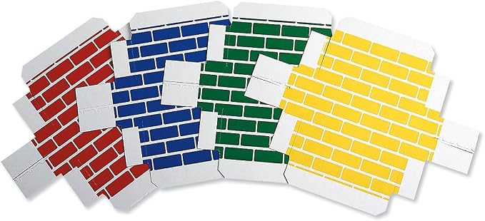 Lillian Vernon Primary Building Bricks | Set of 24 Kids Cardboard Blocks , Each 9" x 4" x 2"