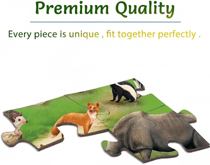 Puzzles for Kids Ages 6-8 Year Old, 100 Piece Grassland Animals Jigsaw Puzzle for Toddler Children Learning Educational Puzzles Toys for Boys and Girls - Every Piece is Unique