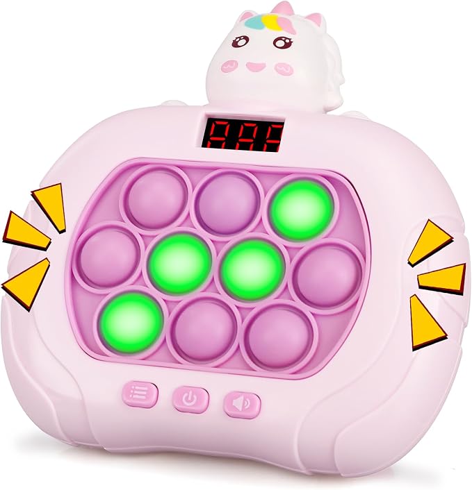 GAPER GO Fast Push Light Up Fidget Toys for Kids, Handheld Puzzle Game Sensory Toys, Christmas Toys Gifts for 3-12 Year Old Boys Girls, Easter Basket Stuffers (Uincorn)