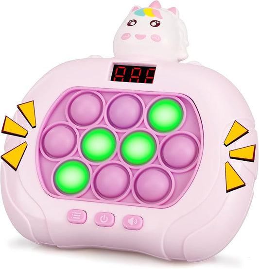GAPER GO Fast Push Light Up Fidget Toys for Kids, Handheld Puzzle Game Sensory Toys, Christmas Toys Gifts for 3-12 Year Old Boys Girls, Easter Basket Stuffers (Uincorn)