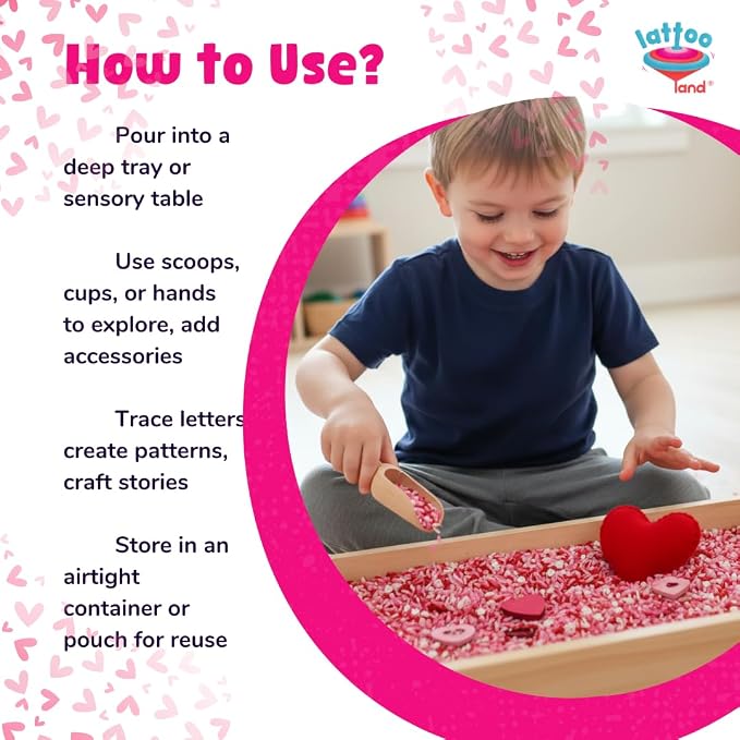 Princess Sensory Rice for Girls | Pink Rose & Ruby Royal Colored Rice | Sensory Bin Filler | Non-Toxic Pretend Play | Montessori Fine Motor Toy | Birthday Gift Age 2 3 4 5 6 7