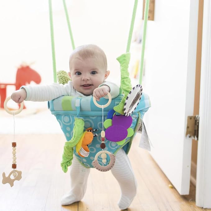 Toddmomy 4Pcs Wood Toys Wooden Hanging Toy Wood Activity Pendant Hanging Sensory Nursery Decor