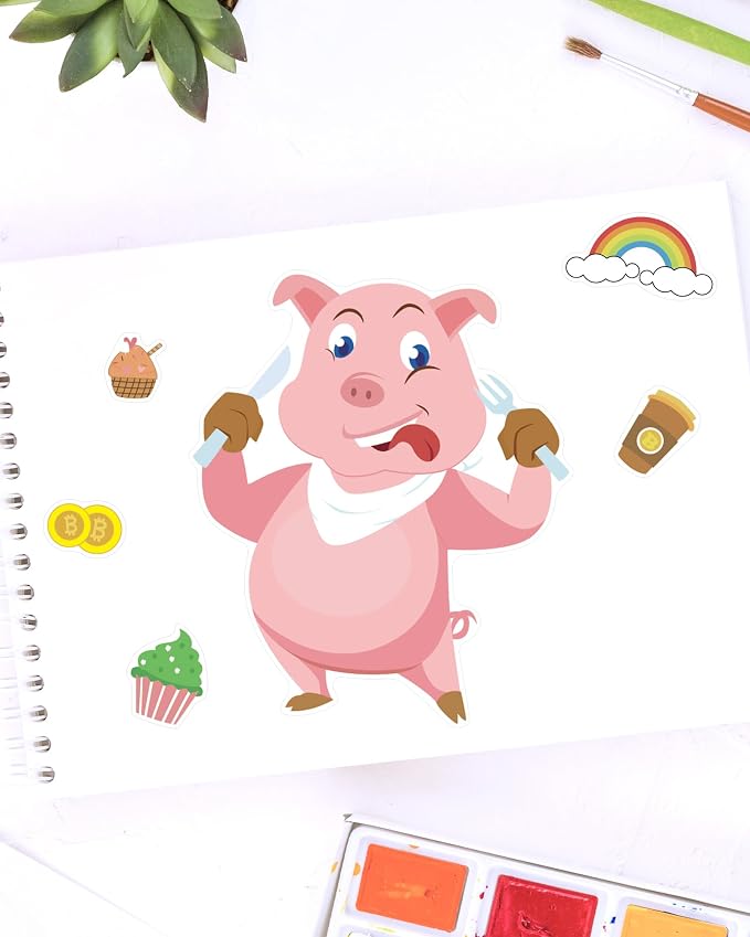 Aowplc 30 Make a Pig Sticker Sheets for Kids | Cute Piggy Mix & Match Crafts, Party Favors & Birthday Decorations
