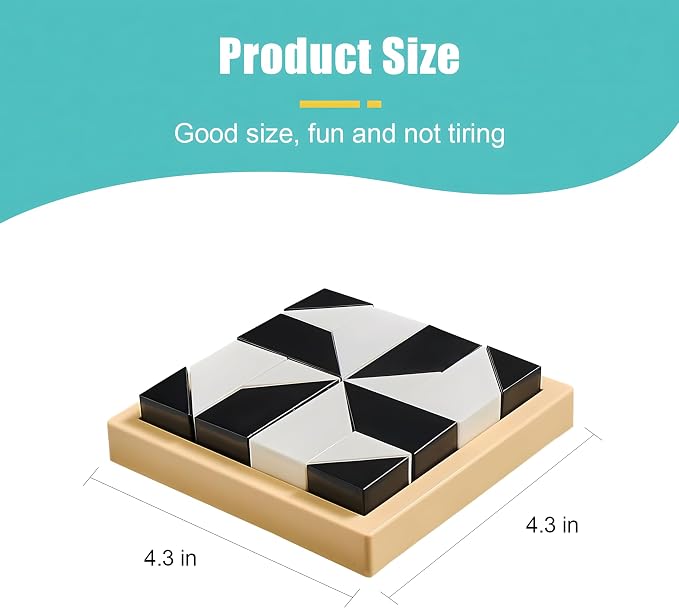 3D Spatial Stacking Puzzle, Brain Teaser for Kids & Adults, 16 ABS Geometric Pieces with Challenge Booklet & Storage Tray