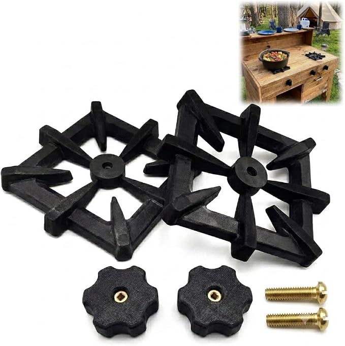 Mud Kitchen Burner Set with 2 Knobs and Screws, Pretend Play