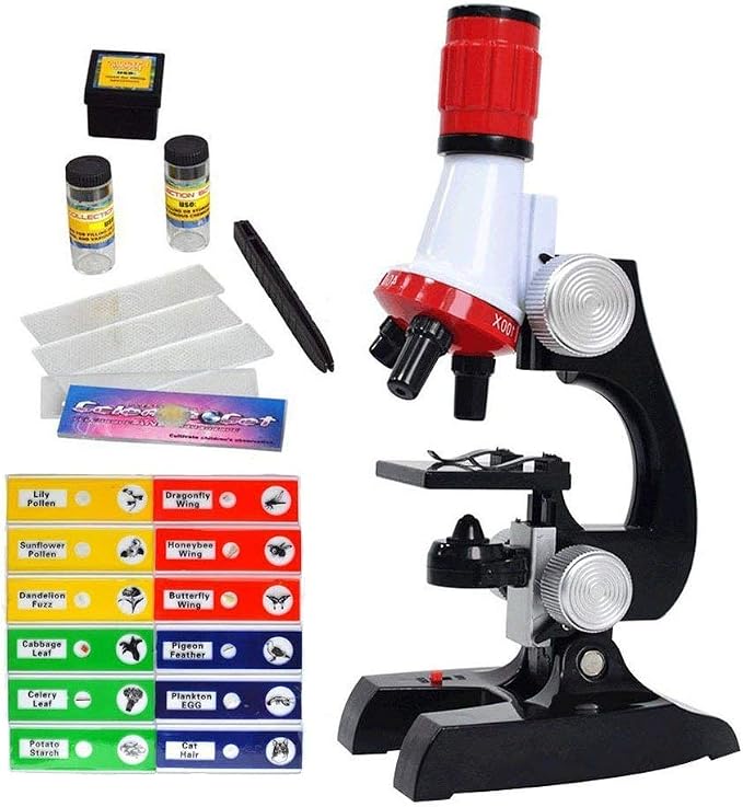 Science Kits for Kids Beginner Microscope with Sample Prepared Slides 12pc, Training Wheels 1 Pair Heavy Duty Rear Wheel for Kids Bikes for Bikes of 14 16 18 Inch