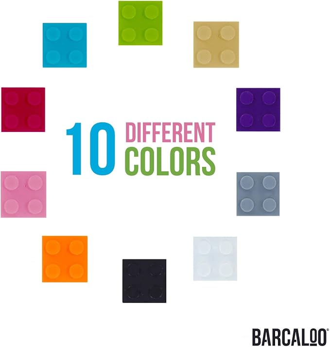 Barcaloo 1000 Piece Building Bricks Kit - Pastel Colors, Axles Included | Includes Wheels & Tires, Windows & Doors Pieces, Compatible with All Major Brands