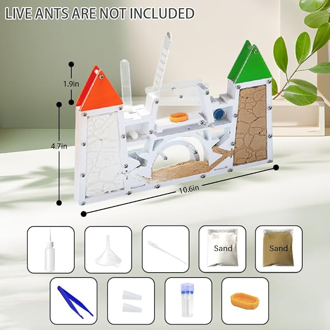 Ant Farm Kit for Kids, Sand Ant Habitat Terrarium, Ant Colony Observation | Sand Habitat, Ant Colony Observation, Watch Ants Dig Tunnels, STEM Learning, Nature Exploration, Science Toy Gift for Kids