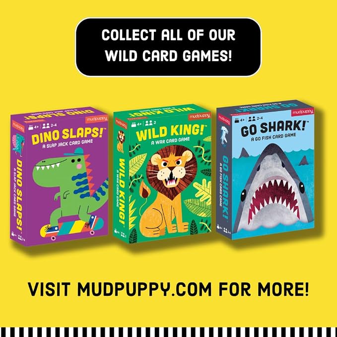 Mudpuppy - Go Shark! Card Games for Kids | Ages 4+, Kids Version of Go Fish, Ideal for 3-4 Players, Shark Themed, Family Fun, Screen-Free Play, Recycled Paper