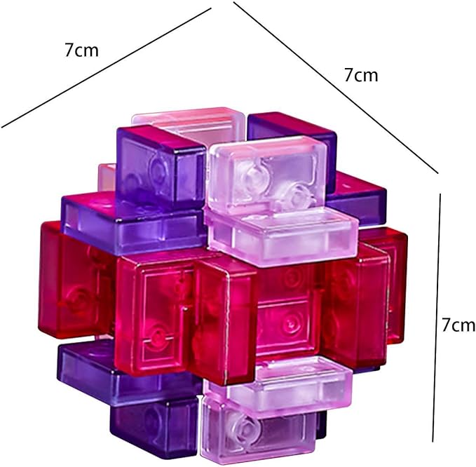 Simhoa IQ Challenge Puzzle Set, 7x7x7cm, Engaging Mind Games for All, Style G