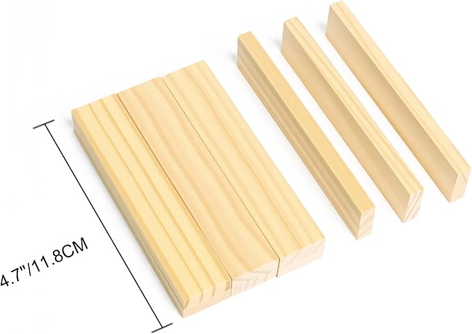 Premium 300 Pcs Natural Wooden Building Planks Building Blocks Kits for Kids 3-12, Open-Ended Classic Pine STEM Construction Toys Set for Castles, Bridges & Towers, Educational Learning Gift (4.7 in)