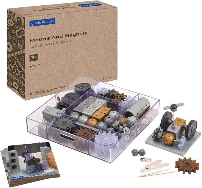 Kaplan Early Learning Company Motors and Magnets Loose Parts STEM Kit - 178 Pieces