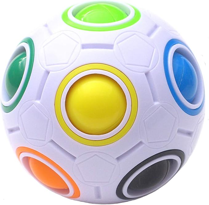 Magic Rainbow Ball Puzzle Fidget Stress Relief Ball Brain Teasers Games 12Holes
