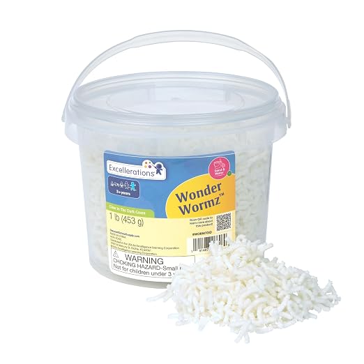 Excellerations Wonder Wormz Sensory Tub - 1 lb Glow in the Dark Wiggle Sensory Material