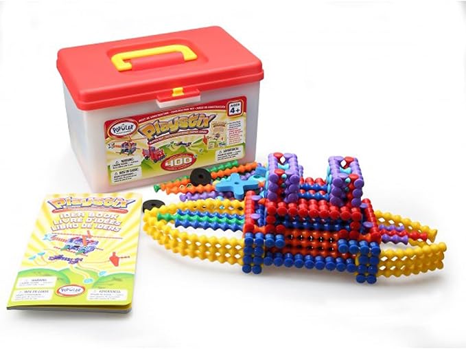 POPULAR PLAYTHINGS Playstix, Super Set 400 Piece, Building Sticks Kit | for Kids Ages 4 and Up, Construction Stem Building Toy Gift, for Boys & Girls, for Kids