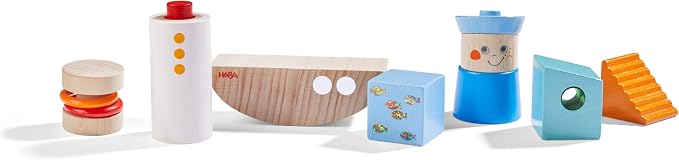 HABA Discovery Building Blocks Boat - Montessori Wooden Toys, Toddler Learning Toys 1-3, Educational Sensory Stacking Blocks, Made in Germany