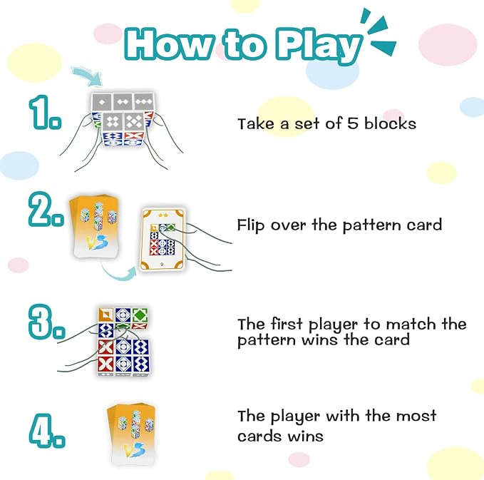iuuoi Matching Puzzle Game, Fast-Paced Visual Recognition Block Family Board Game, Brain Teaser Puzzles for Kids & Adults 2 Player, Travel Games for Boys & Girls Ages 6 and up