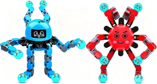 Transformable Fidget Spinner Toys for Kids and Adults,2 Pcs Travel Toys for Boys Girls Sensory Toy ADHD Stress Relief Toy,Party Favors Birthdays Gifts for Teens Road Trip Travel Essentials