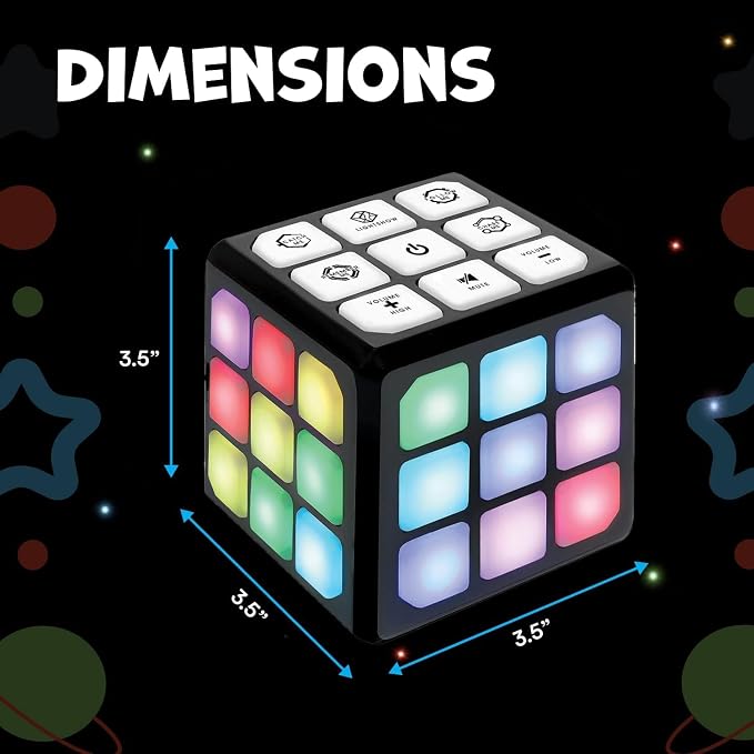 FLASHDASH Flashing Cube Electronic Memory and Brain Game - 4-in-1 Handheld Stem Toys for Kids - Cool Gadgets, Games for Boys and Girls - Fun Family Game for Kids Ages 6-12 - Educational Gift Toy