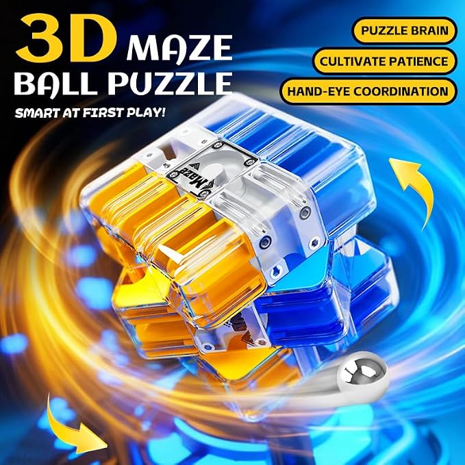 3D Puzzle Cube, Color Matching Game for Kids Ages 5-12, Educational Sensory Toys Gift for Boys Girls Adults (5 6 7 8 9+ Years Old) (Blue)