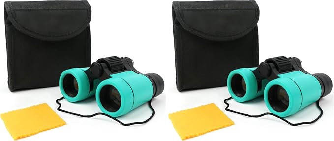 Scotamalone Kids Binoculars Shock Proof Toy Binoculars Set for Age 3-12 Years Old Boys Girls Bird Watching Educational Learning Hunting Hiking Birthday Presents (Pack of 2)