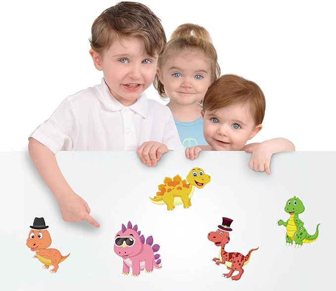 24 Sheets Make a Face Dinosaur Stickers for Boys Kids Party Favors | Make Your Own Dinosaur Stickers Birthday Decorations Supplies, Toddlers Crafts Activities Gifts Goodie Bags Stuffers Games