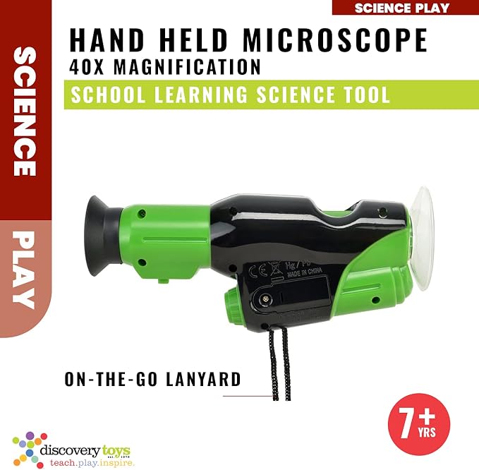 Discovery Toys Handheld Microscope for Kids | 40x Magnification LED – STEM Science Kit | Pocket Microscope Toy | Educational Toy Explorer Gift | Portable Mini Scope for Ages 8+ | Explore IT!