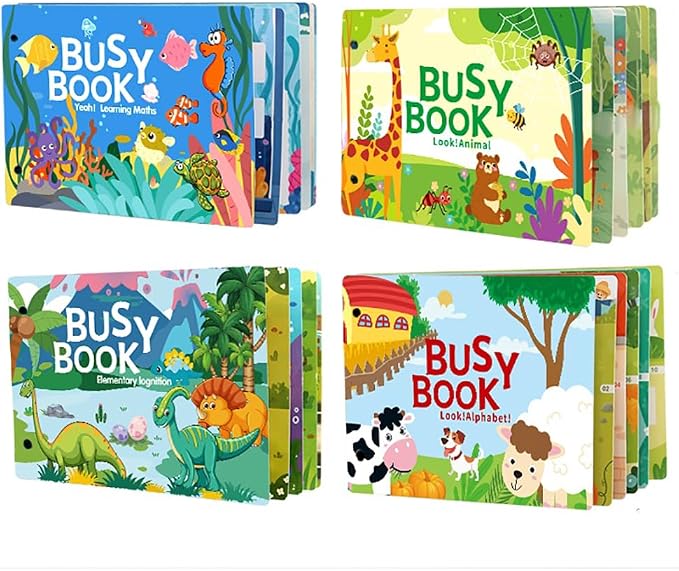 Busy Book for Toddlers 3+ Year Old, Montessori Sensory Quiet Book, Educational Learning Activity Books for Boys & Girls,Autism Sensory Travel Toys, Birthday