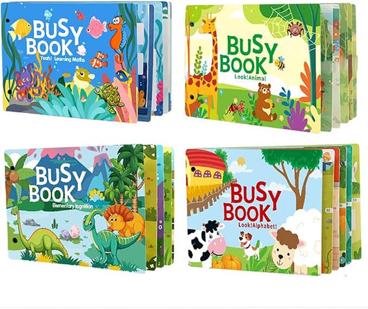 Busy Book for Toddlers 3+ Year Old, Montessori Sensory Quiet Book, Educational Learning Activity Books for Boys & Girls,Autism Sensory Travel Toys, Birthday