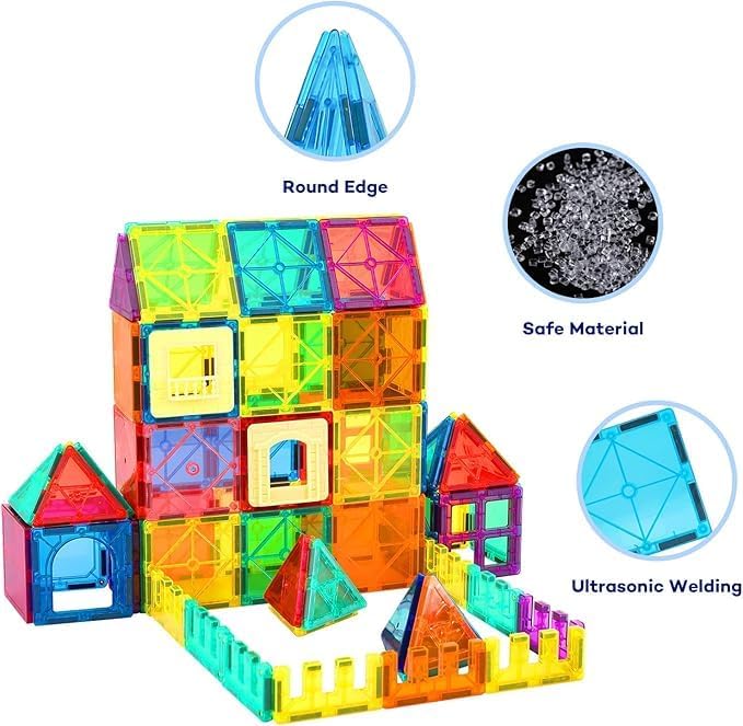Anbalulu Magnetic Building Tiles,Magnetic Toys for Boys and Girls | Magnetic Assembly Set, Magnetic Building Blocks, 3D Stereo STEM Stacking Toys