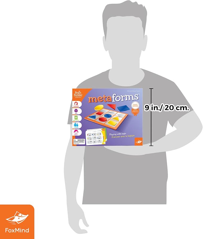FoxMind Games: MetaForms Logic and Deductive Reasoning Puzzle Game, 80 Smart Puzzles to Work Through, 6 Levels of Complexity, Develops STEM Skills, 1+ Players, for Ages 5 and up