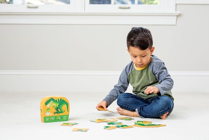 Crocodile Creek 12-Piece Mini Jigsaw Puzzle - Fun Floor Puzzles for Kids Ages 2-4 and Up - Heavy-Duty Shaped Box for Storage - Just Hatched - 12" x 9" Finished