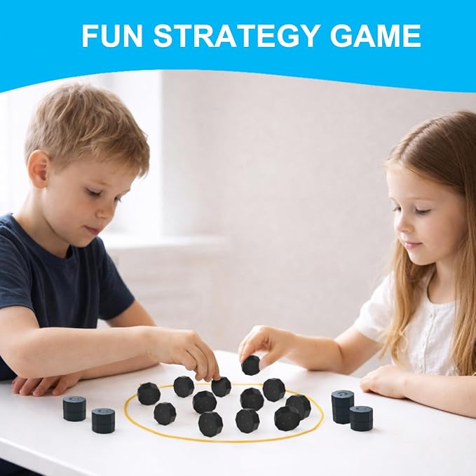 Magnet Game with String for Family Game Night & Travel & Camping - Magnetic Chess Games with Full-Size Stones - Fun Portable Two Player Strategy for Adults Teens and Kids